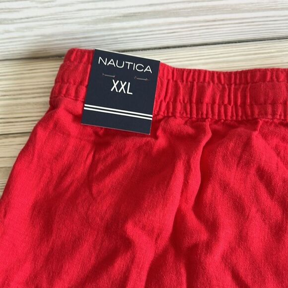 NWT Nautica Linen blend pull on drawstring shorts with pockets - Picture 5 of 7